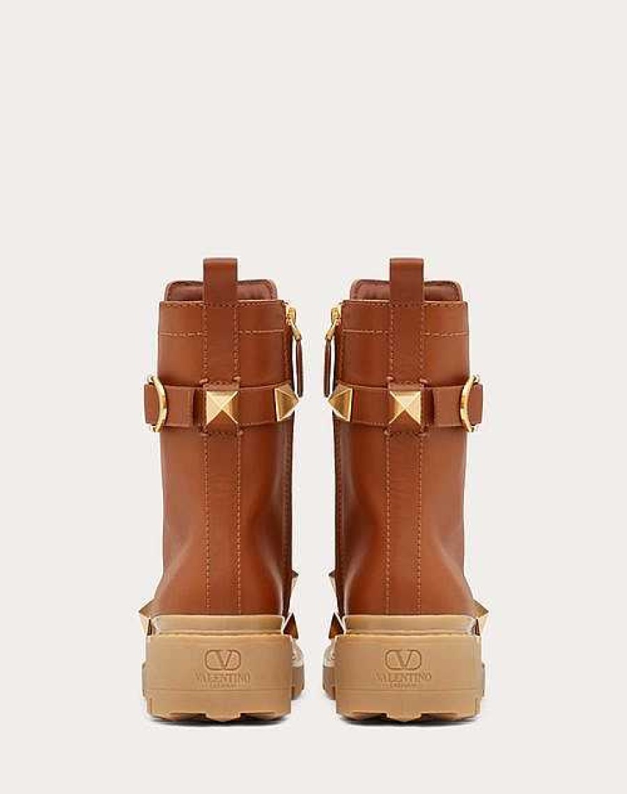 Valentino Roman Stud Calfskin Combat Boot 40Mm | Boots