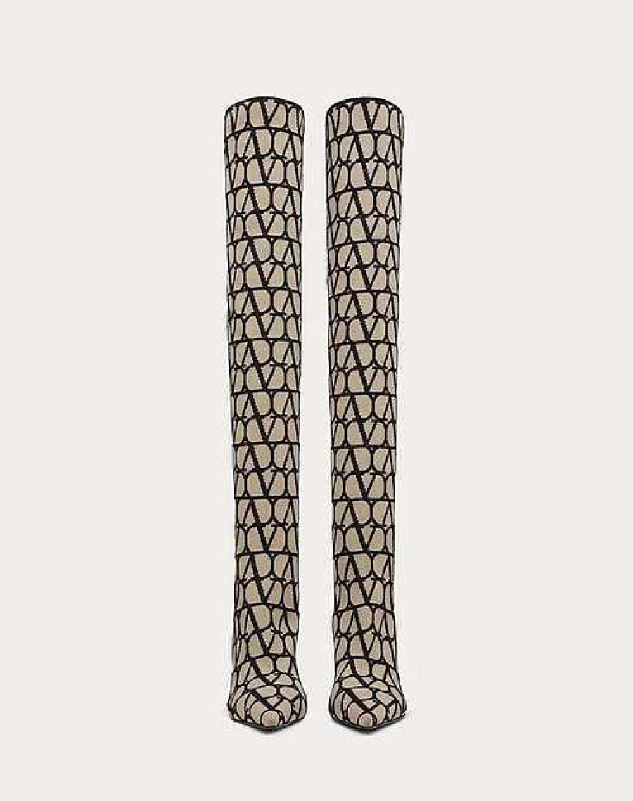 Valentino Toile Iconographe Stretch Knit Over-The-Knee Boot 75Mm | Boots