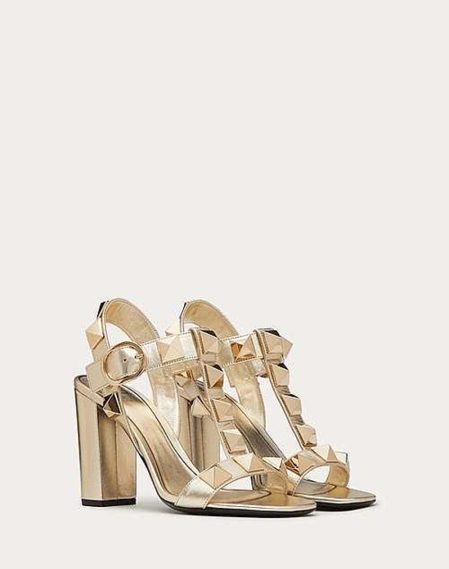 Valentino Roman Stud Metallic Nappa Leather And Matching Stud Sandal 90Mm | Sandals