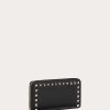 Valentino Rockstud Grainy Calfskin Zippered Wallet | Wallets And Small Leather Goods