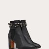 Valentino Rockstud Grainy Calfskin Ankle Boot 90 Mm | Boots