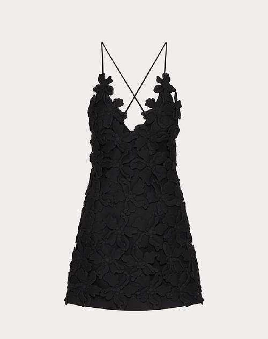 Valentino Embroidered Crepe Couture Short Dress | Dresses