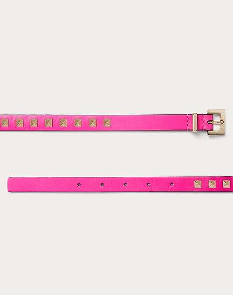 Valentino Rockstud Belt In Shiny Calfskin 15 Mm | Belts