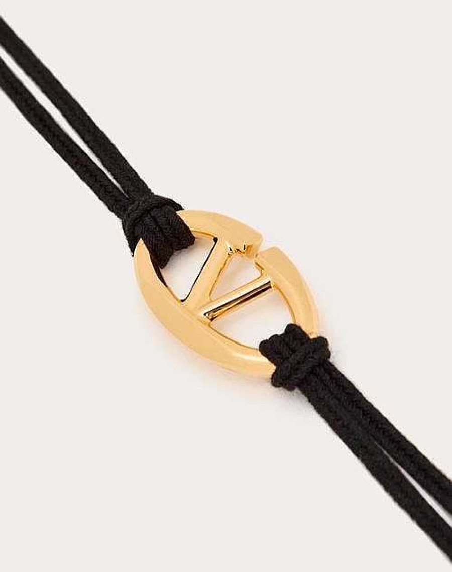 Valentino The Bold Edition Vlogo Rope And Metal Bracelet | Jewelry