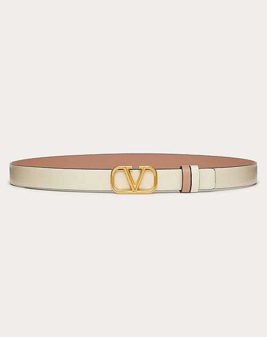 Valentino Reversible Vlogo Signature Belt In Glossy Calfskin 20 Mm | Belts