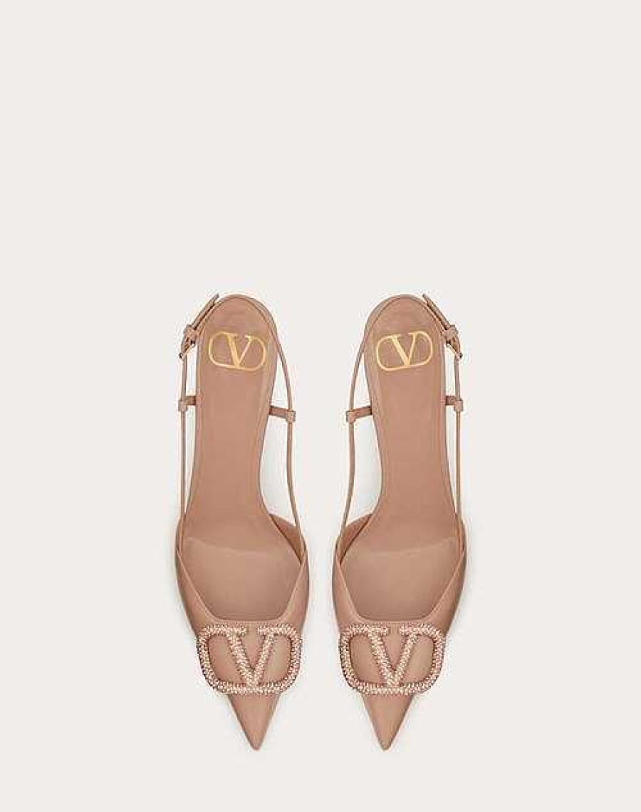 Valentino Vlogo Signature Slingback Pump In Calfskin Leather 80Mm | Pumps