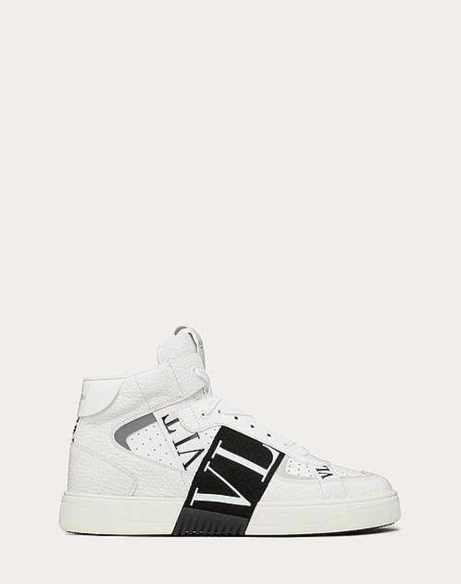 Valentino Mid-Top Calfskin Vl7N Sneaker With Bands | Sneakers