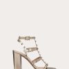 Valentino Rockstud Metallic Calf Leather Ankle Strap Sandal 90 Mm | Sandals