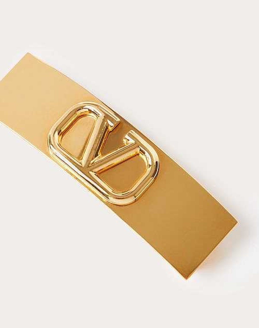 Valentino Vlogo Signature Metal Hair Clip | Hair Accessories