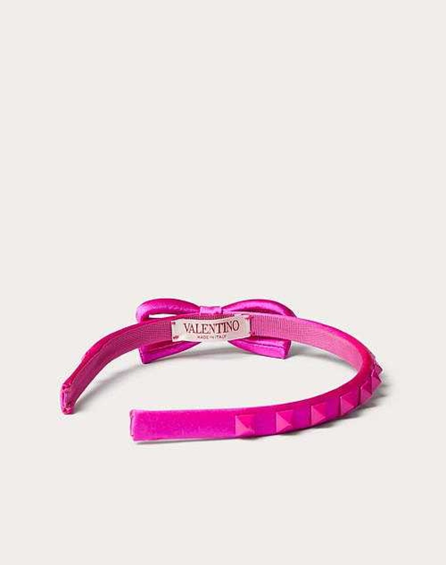 Valentino Rockstud Satin And Metal Headband | Hair Accessories