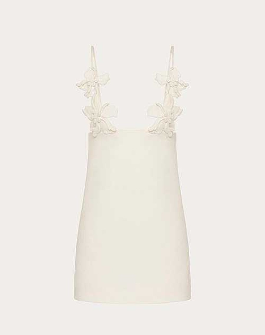 Valentino Embroidered Crepe Couture Short Dress | Dresses