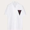 Valentino Cotton Bowling Shirt With Inlaid V Detail | Shirts