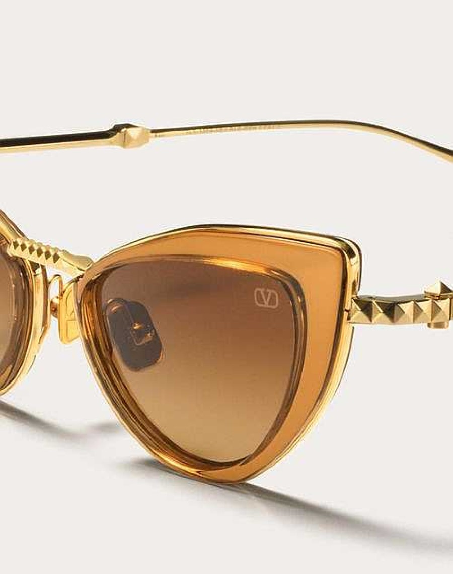 Valentino Viii - Cat-Eye Titanium And Acetate Stud Frame | Eyewear