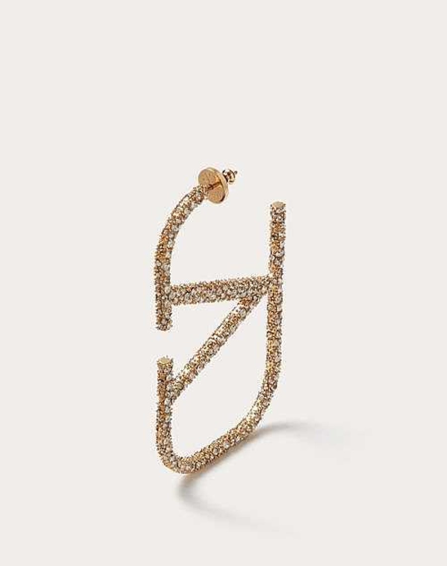 Valentino Vlogo Signature Metal And Crystal Earrings | Jewelry