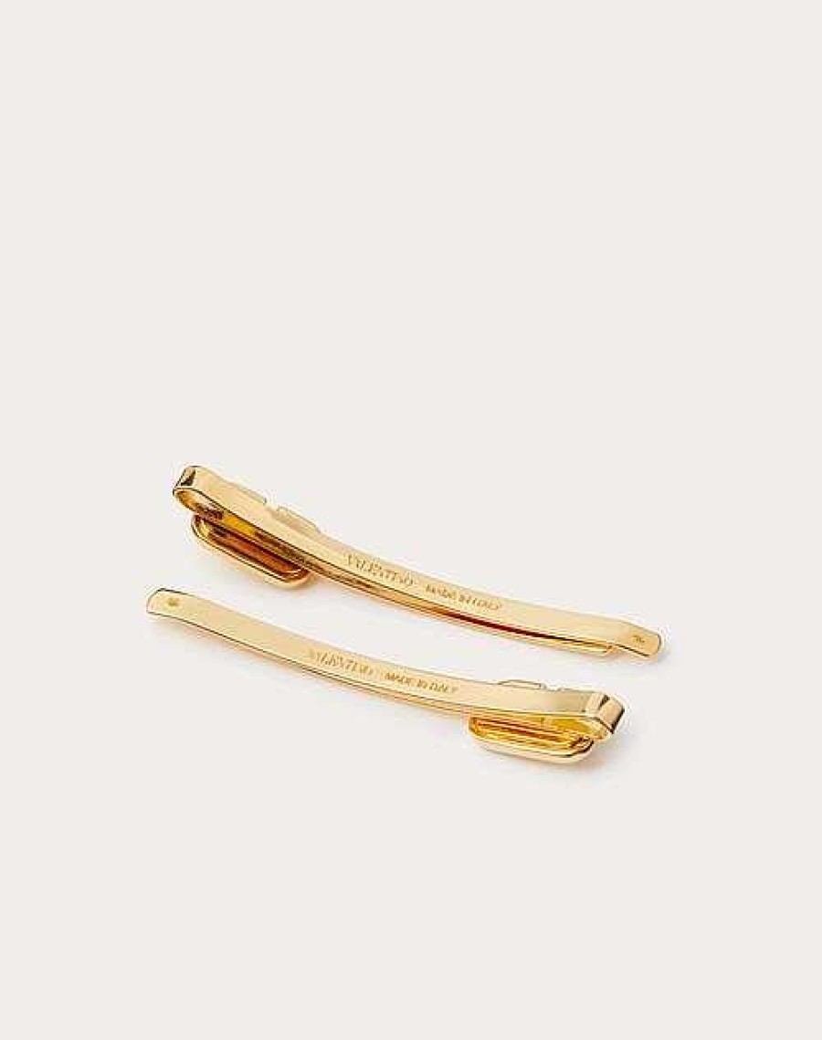 Valentino Vlogo Signature Metal Hair Clip | Hair Accessories