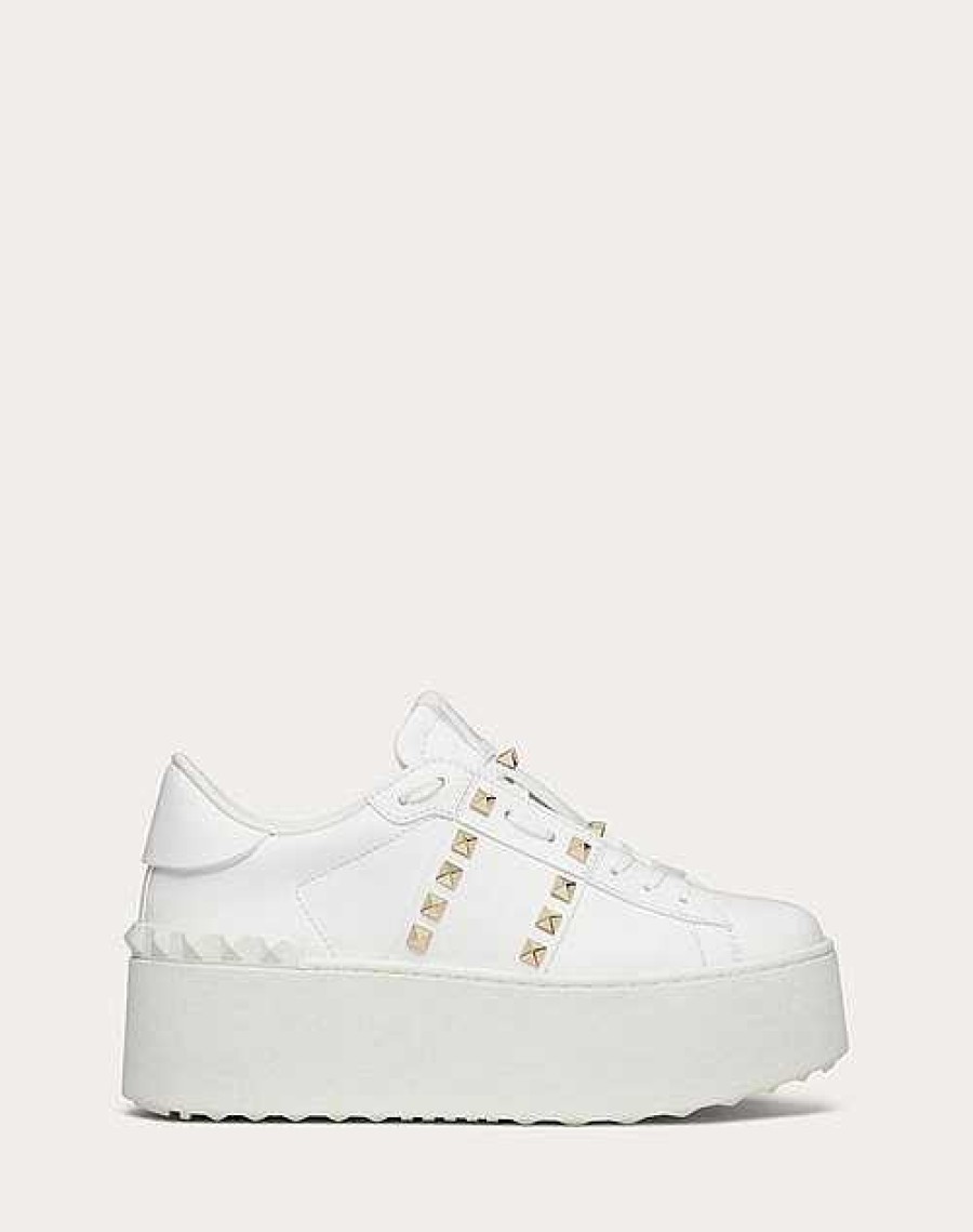 Valentino Flatform Rockstud Untitled Sneaker In Calfskin | Sneakers