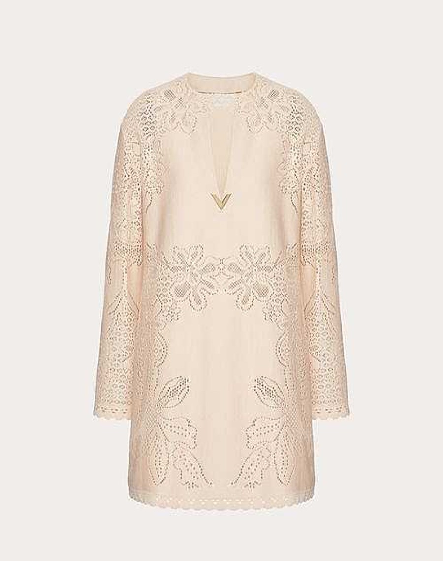 Valentino Dress In Valentino Cotton Guipure Jardin Plat | Dresses