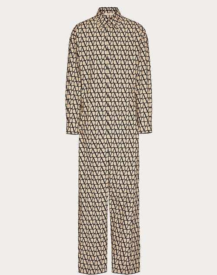 Valentino Cotton Jumpsuit With Toile Iconographe Print | Outerwear