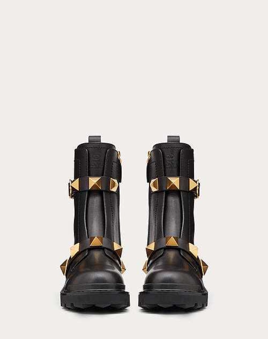 Valentino Roman Stud Calfskin Combat Boot 40Mm | Boots