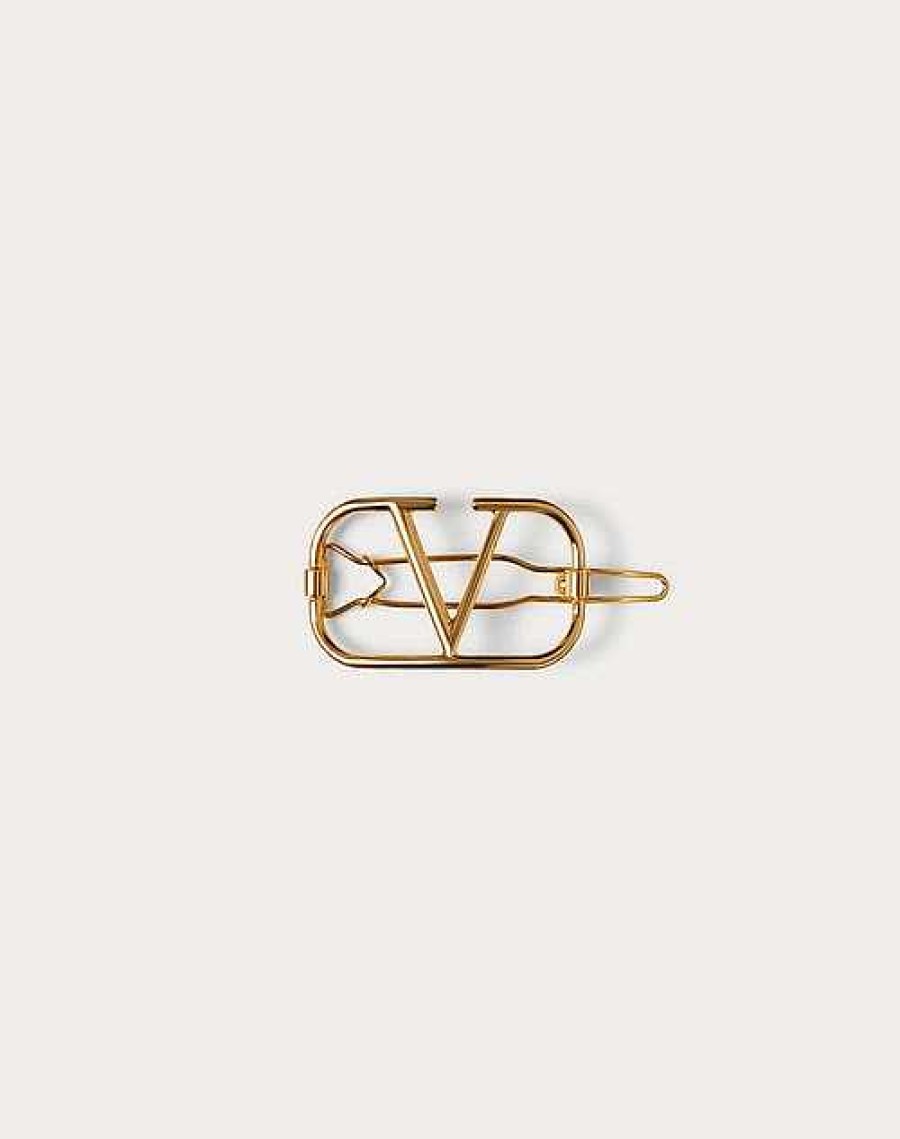 Valentino Vlogo Signature Metal Hair Clip | Hair Accessories