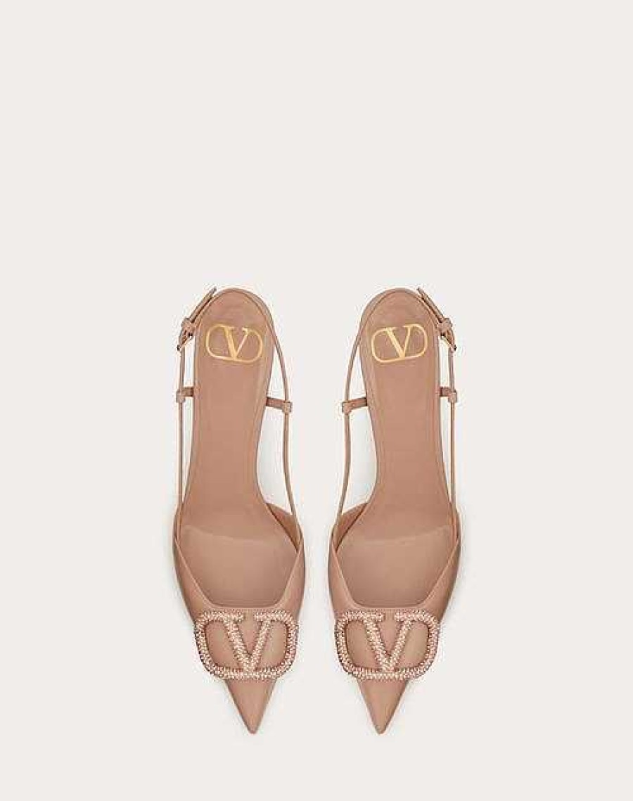 Valentino Vlogo Signature Slingback Pump In Calfskin Leather 80Mm | Pumps