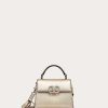 Valentino Mini Vsling Handbag In Metallic Grainy Calfskin | Top Handle Bags