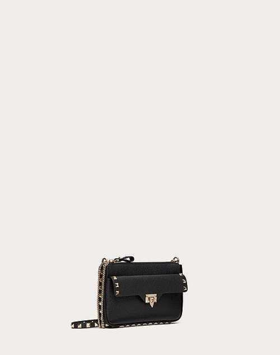 Valentino Grainy Calfskin Pouch With Rockstud Chain | Mini Bags