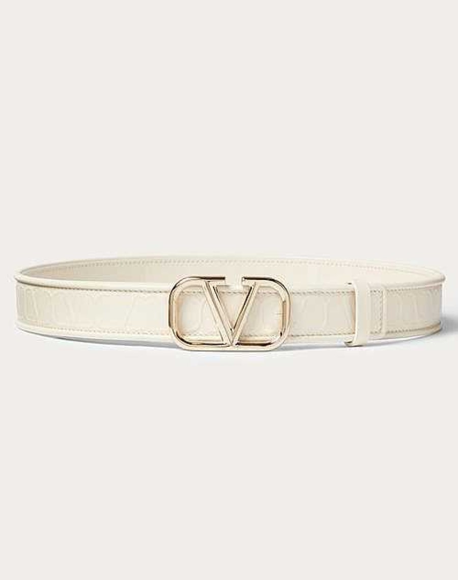 Valentino Valentino Garavani Leather Toile Iconographe Calfskin Belt 30 Mm | Belts