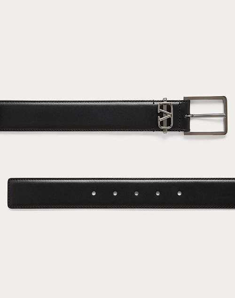 Valentino Mini Vlogo Signature Calfskin Belt 35Mm | Belts