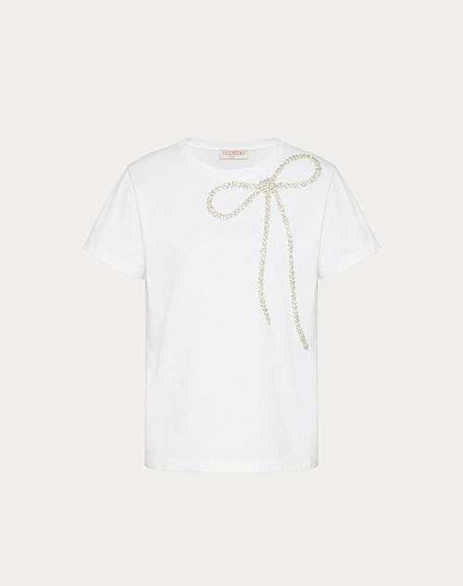 Valentino Embroidered Jersey T-Shirt | T-Shirts And Sweatshirts