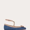 Valentino Rockstud Denim Ballerinas | Ballerinas