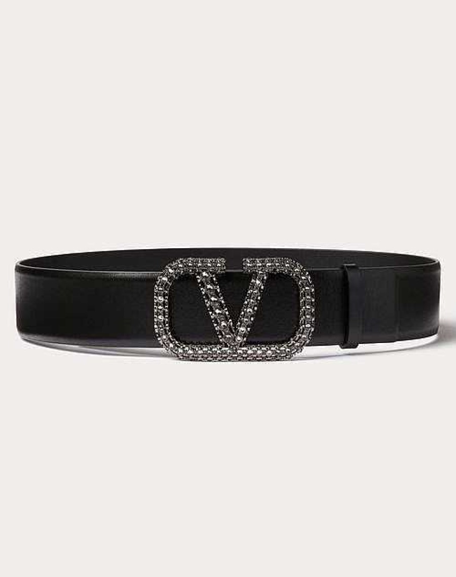 Valentino Vlogo Signature Belt In Shiny Calfskin 40Mm | Belts