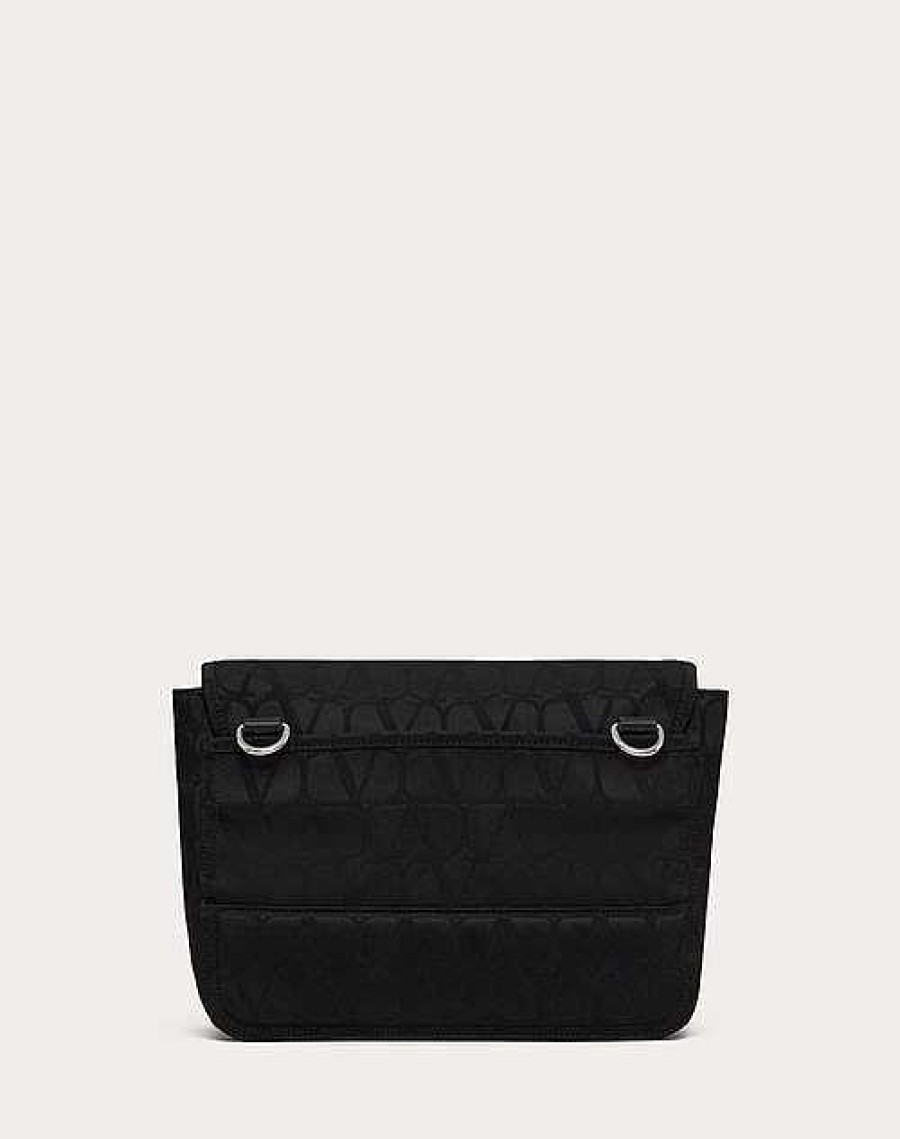 Valentino Toile Iconographe Shoulder Bag In Technical Fabric With Leather Details | Shoulder Bags