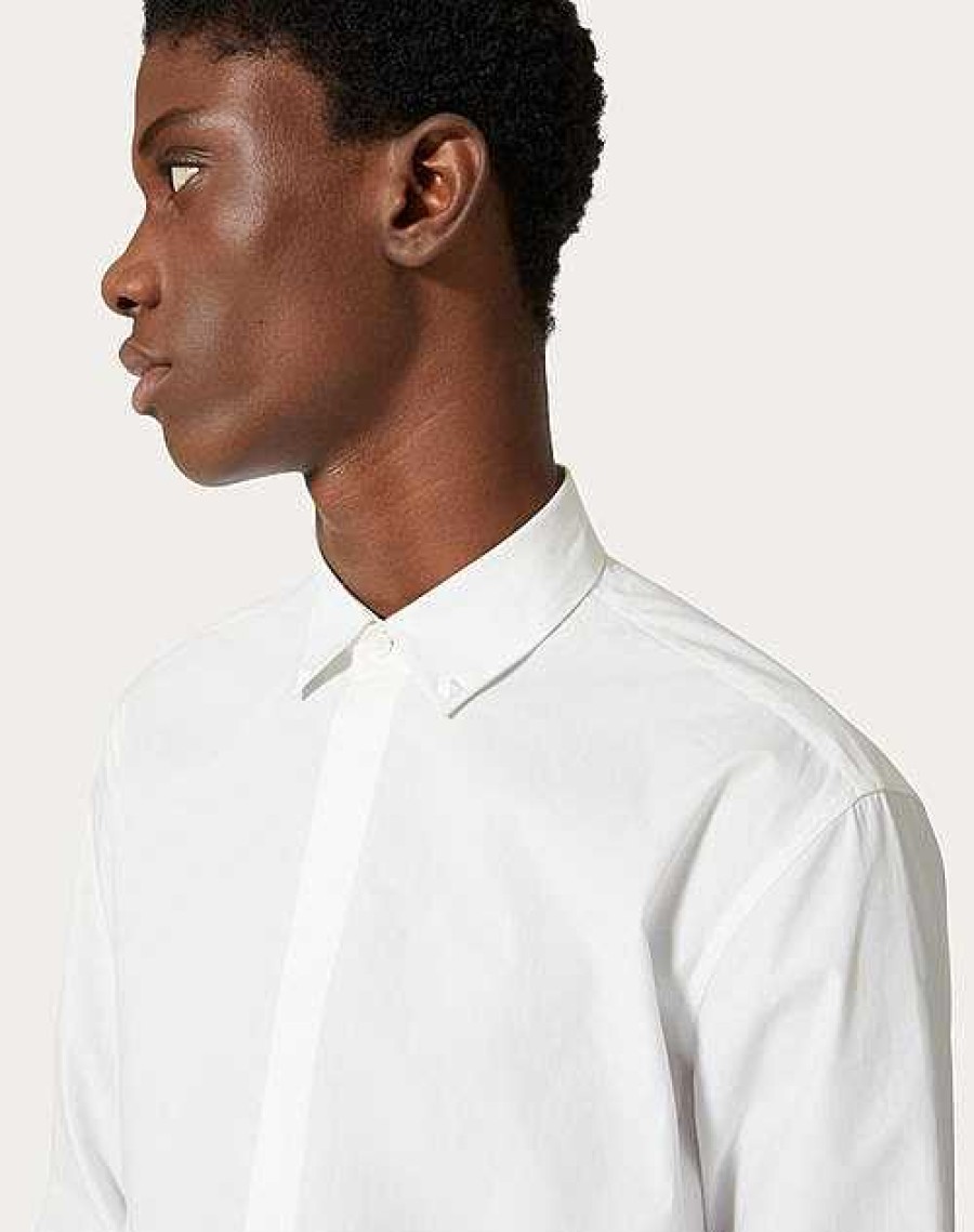 Valentino Cotton Shirt With Rockstud Untitled Studs | Shirts