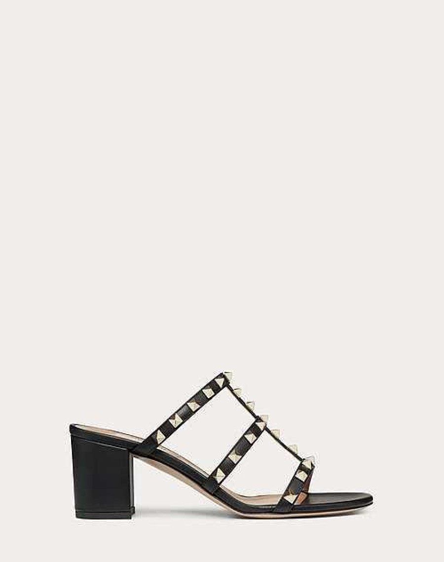 Valentino Rockstud Calfskin Leather Slide Sandal 60 Mm | Sandals