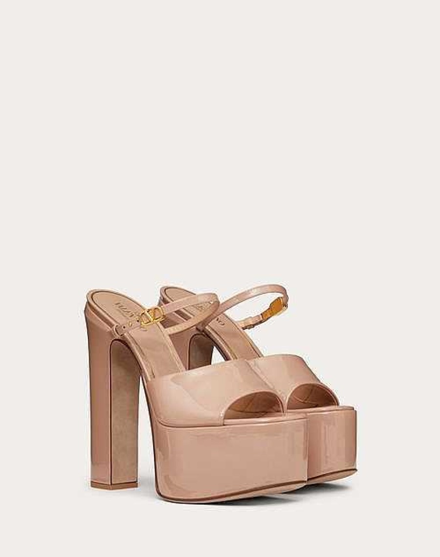 Valentino Valentino Garavani Tan-Go Platform Patent Leather Slide 155Mm | Sandals