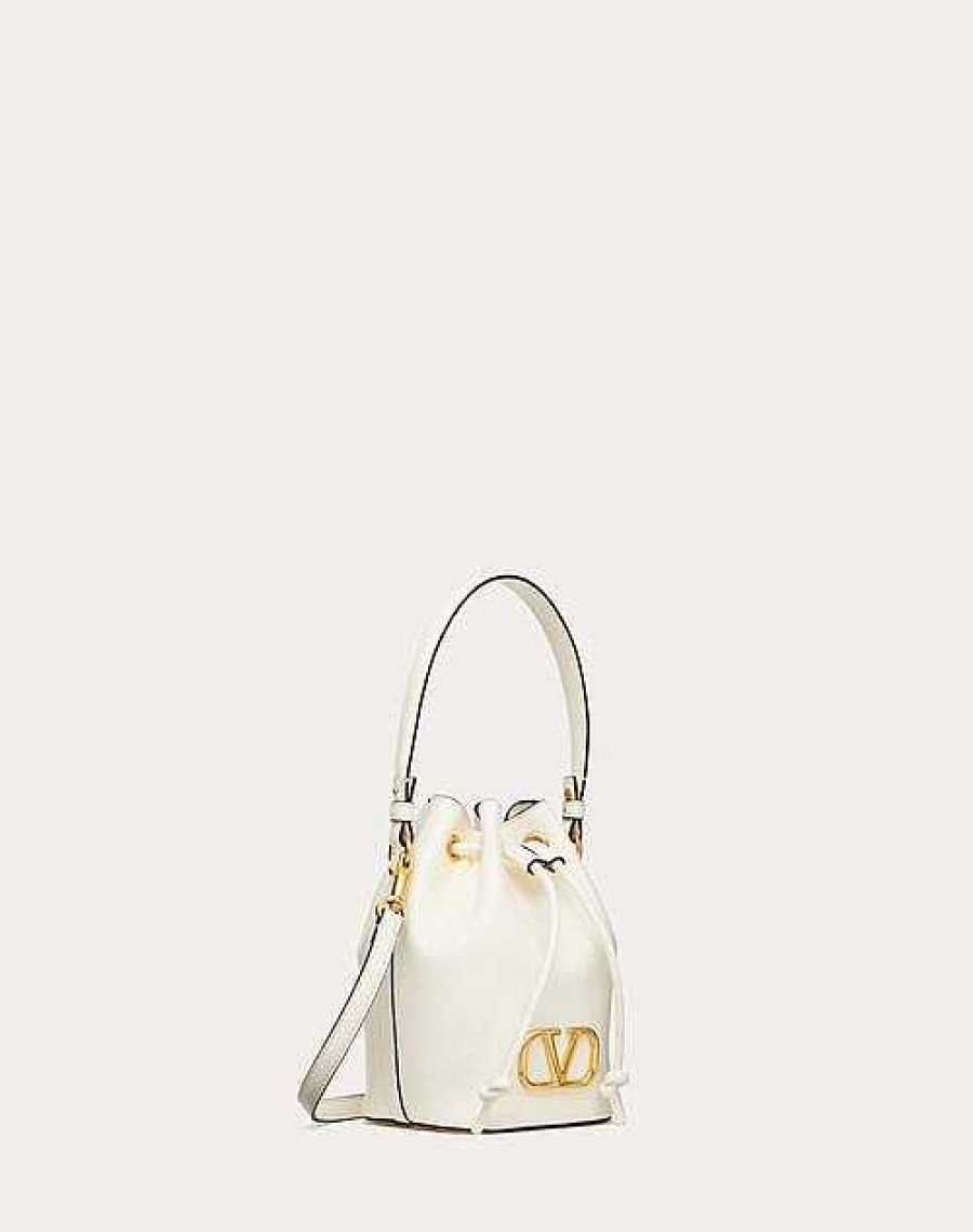 Valentino Mini Vlogo Signature Bucket Bag In Nappa Leather | Shoulder Bags