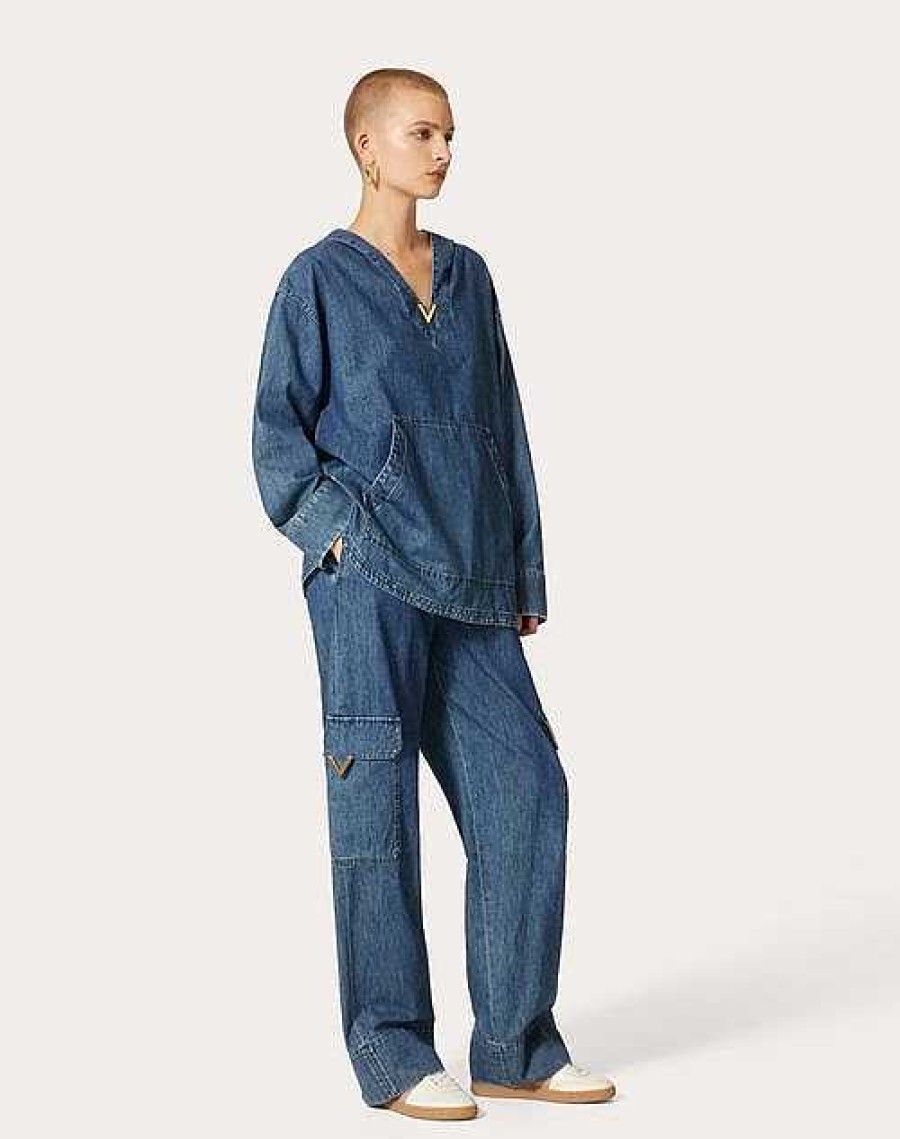 Valentino Chambray Cargo Pants | Denim