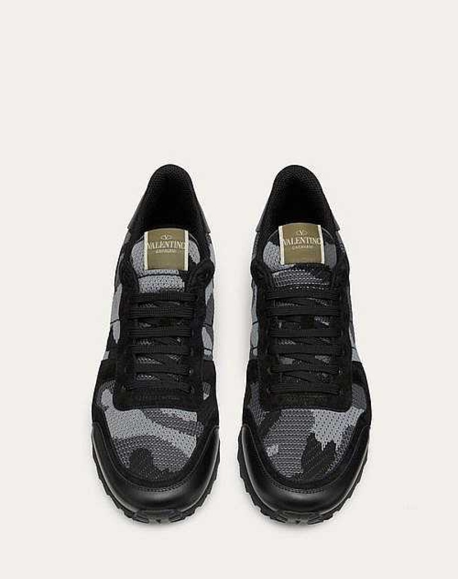 Valentino Mesh Fabric Camouflage Rockrunner Sneaker | Sneakers