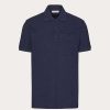 Valentino Cotton Pique Polo Shirt With Topstitched V Detail | T-Shirts And Sweatshirts