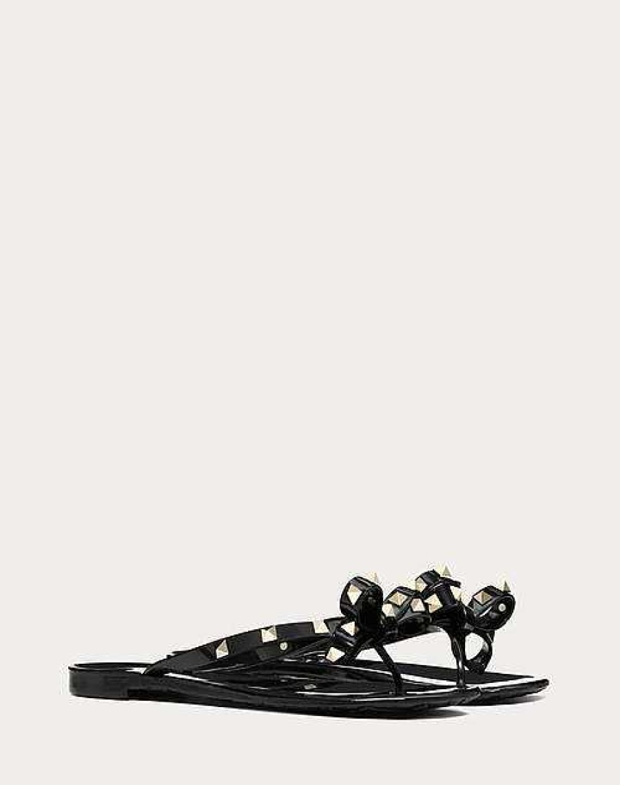 Valentino Rubber Rockstud Thong | Slides And Thongs