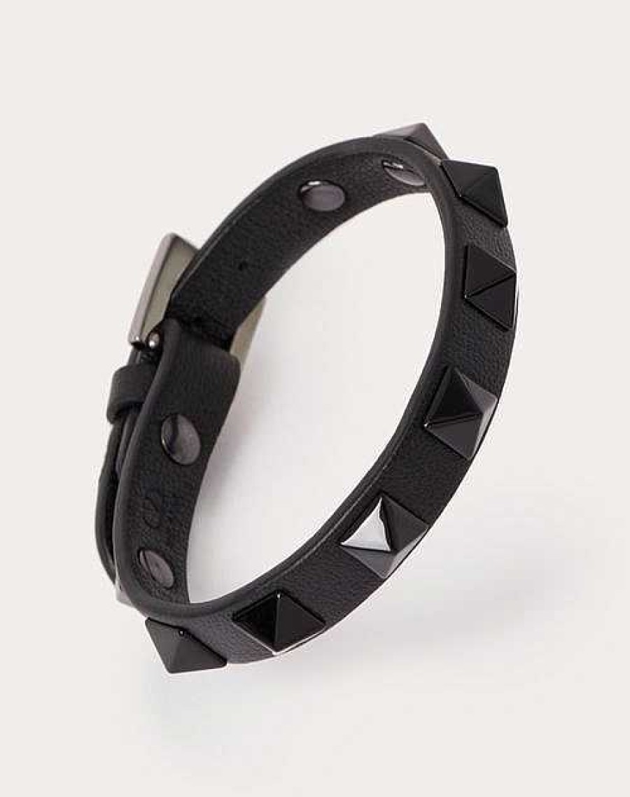 Valentino Valentino Garavani Rockstud Bracelet In Leather And Metal | Jewelry