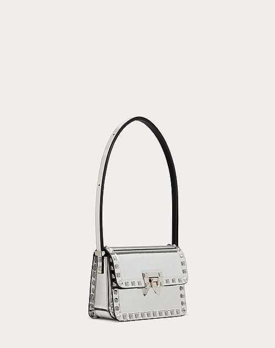 Valentino Small Rockstud23 Mirror-Effect Calfskin Shoulder Bag | Shoulder Bags