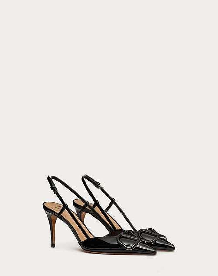 Valentino Vlogo Signature Patent Leather Slingback Pump 80Mm / 3.15 In. | Pumps