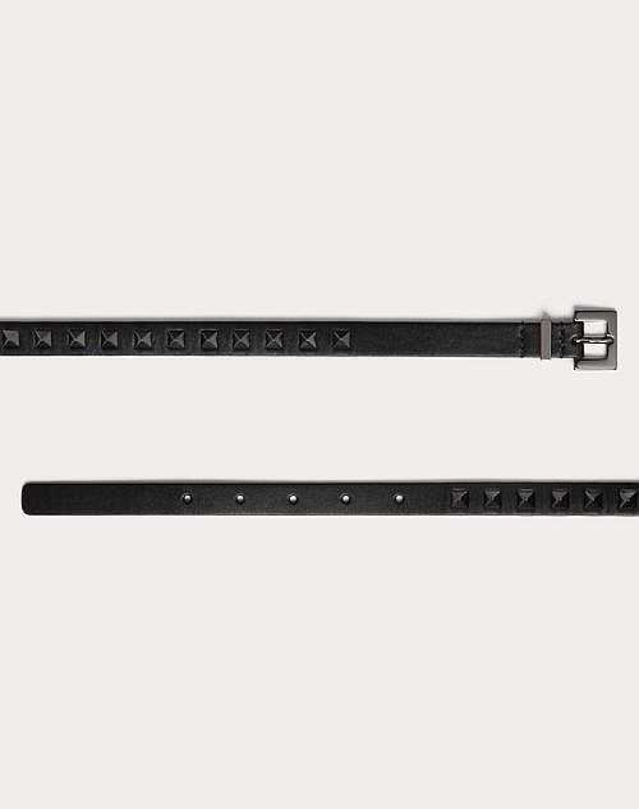 Valentino Rockstud Belt In Shiny Calfskin 15 Mm | Belts