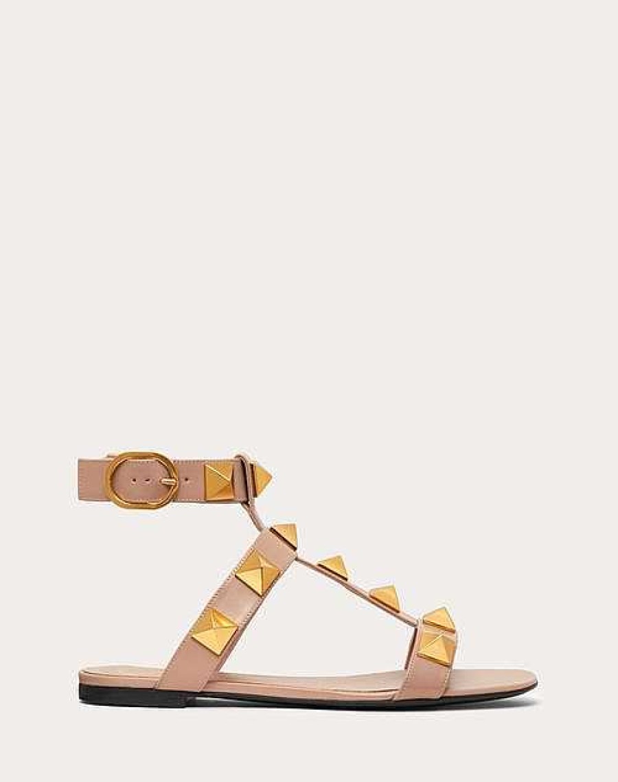 Valentino Roman Stud Flat Calfskin Sandal | Sandals