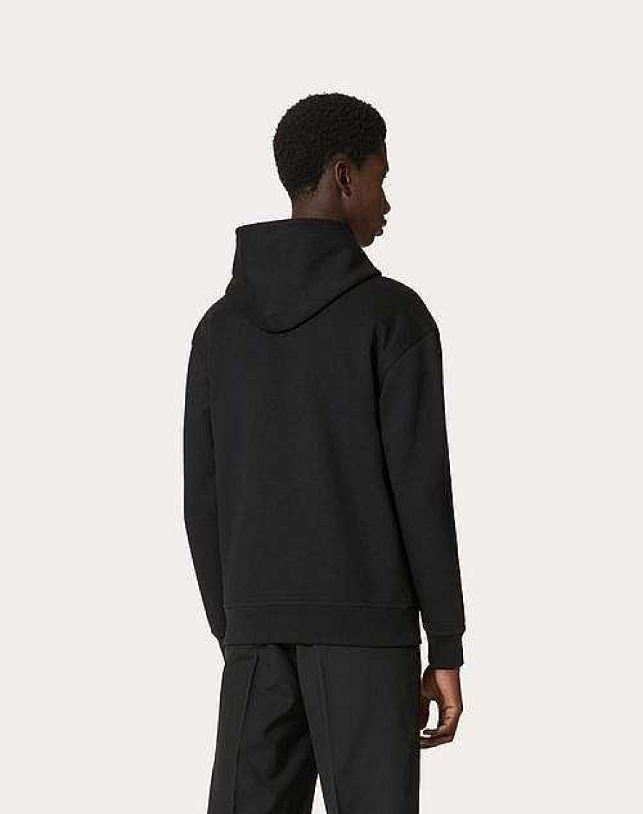 Valentino Technical Cotton Sweatshirt With Hood And Maison Valentino Tailoring Label | T-Shirts And Sweatshirts