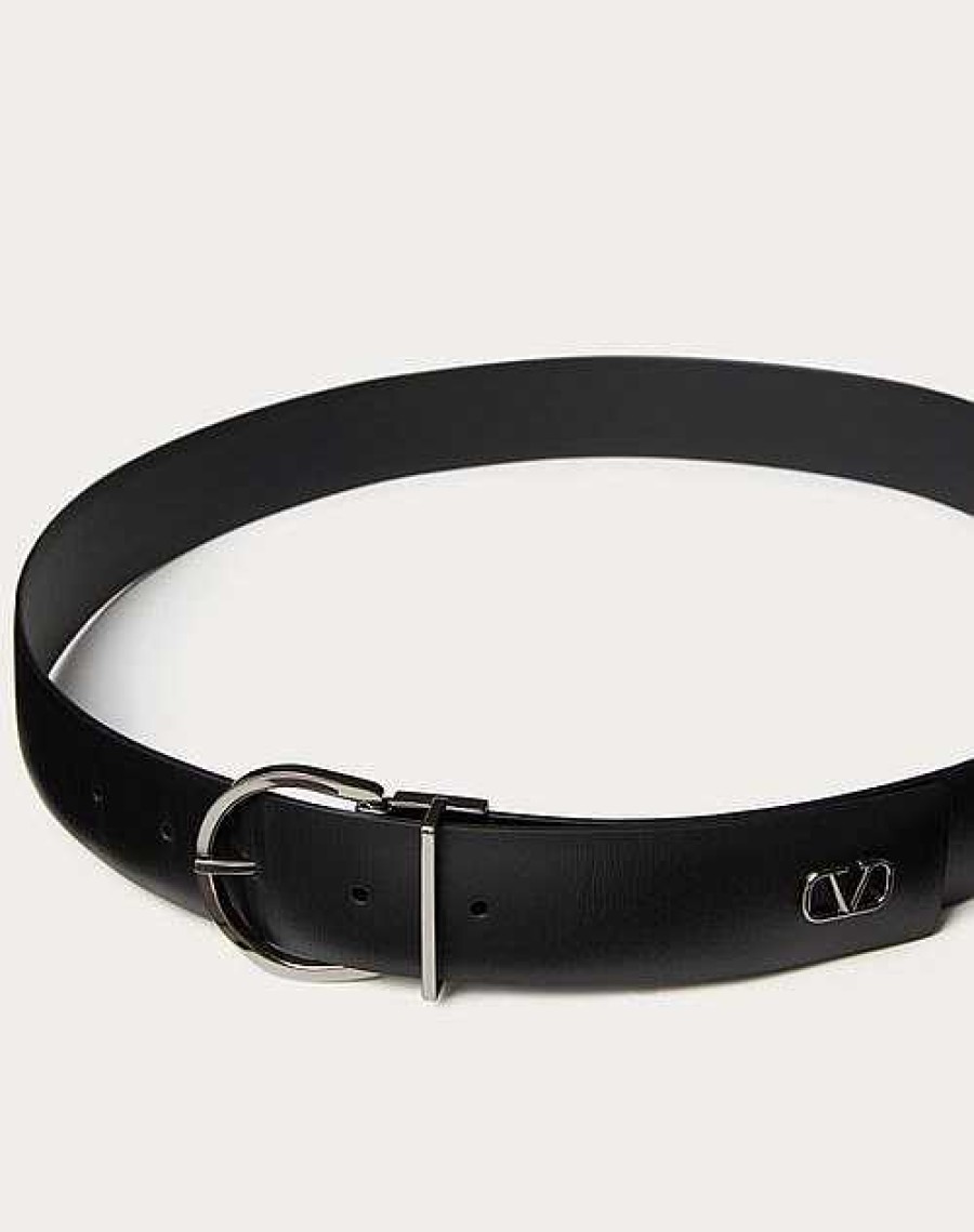 Valentino Mini Vlogo Signature Calfskin Belt 33Mm / 1.3 In. | Belts