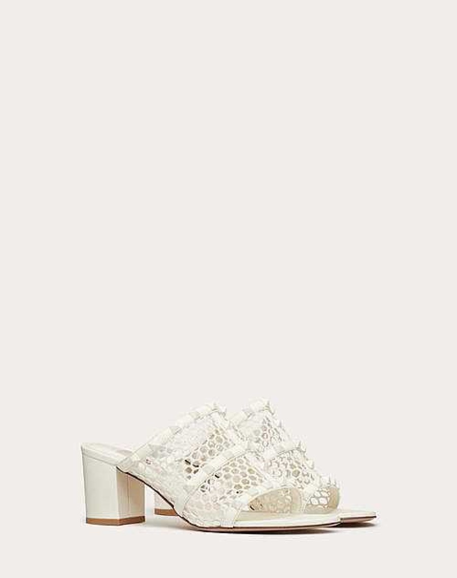 Valentino Rockstud Mesh Slider Sandal With Matching Studs 60Mm | Sandals