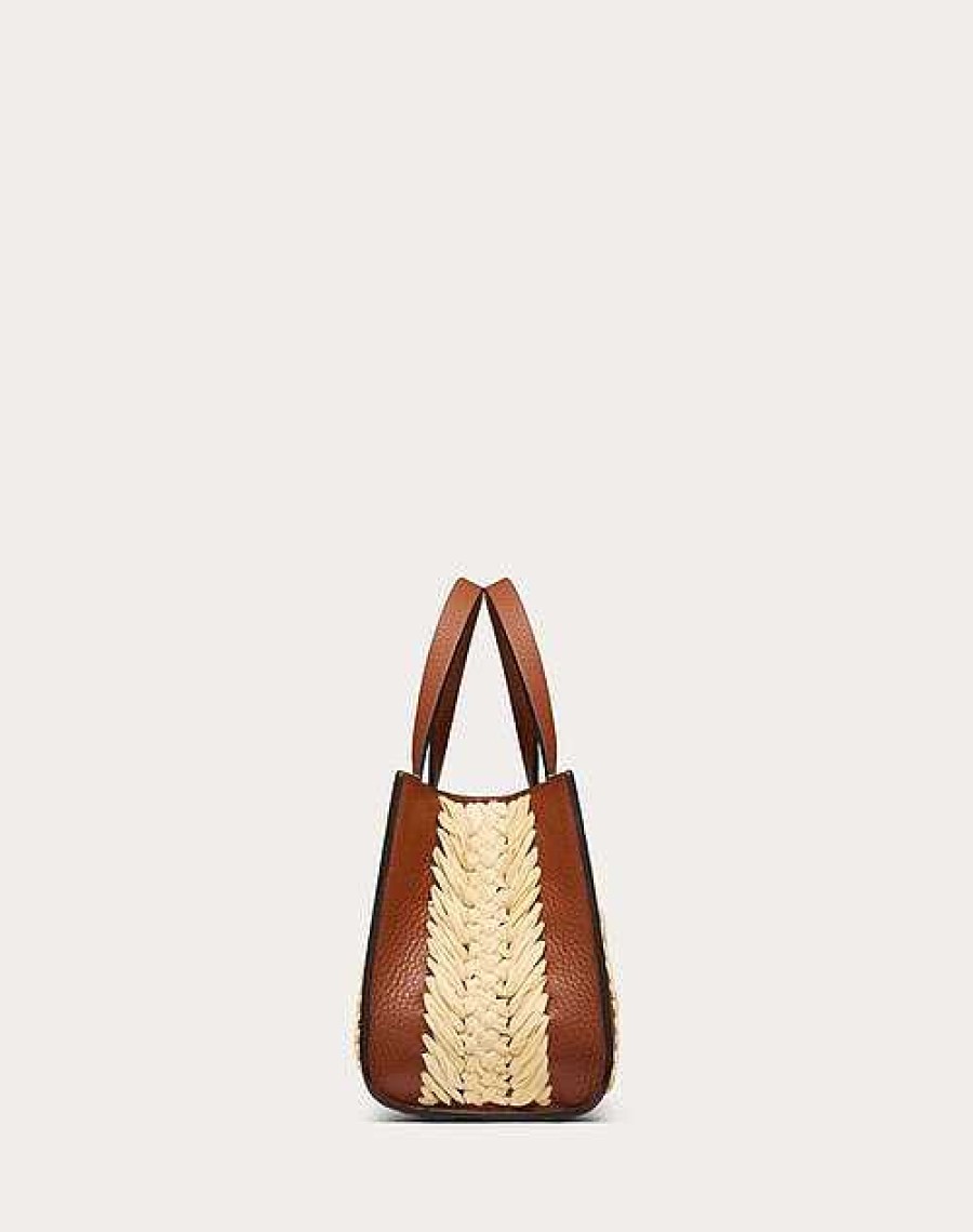 Valentino Vlogo Signature Raffia Small Handbag | Totes